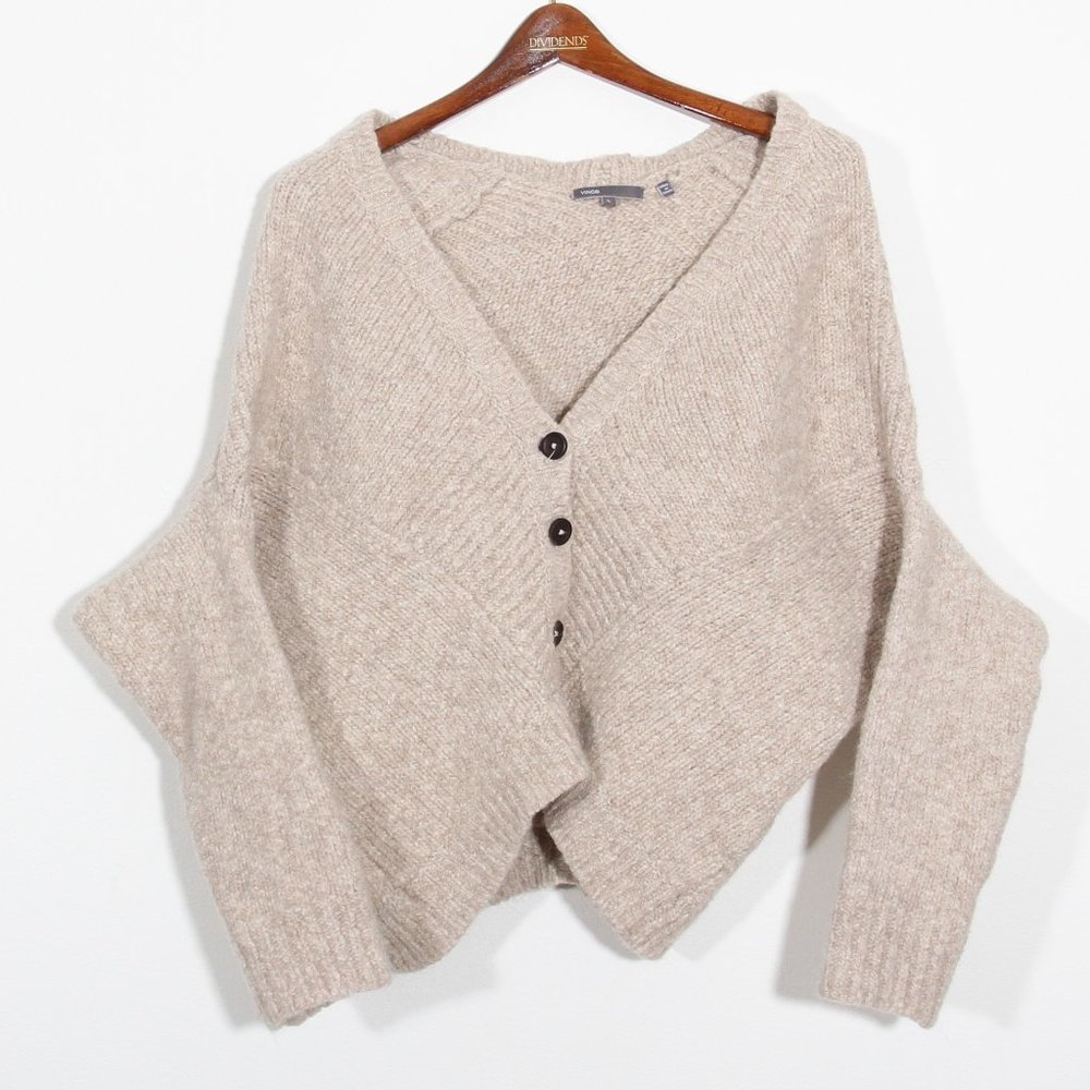 Vince Merino Wool Alpaca Cardigan Button Front Dolman Sleeve
